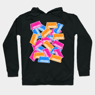 Analog Synthesizer Repeat Pattern Collage Artwork Design Hoodie